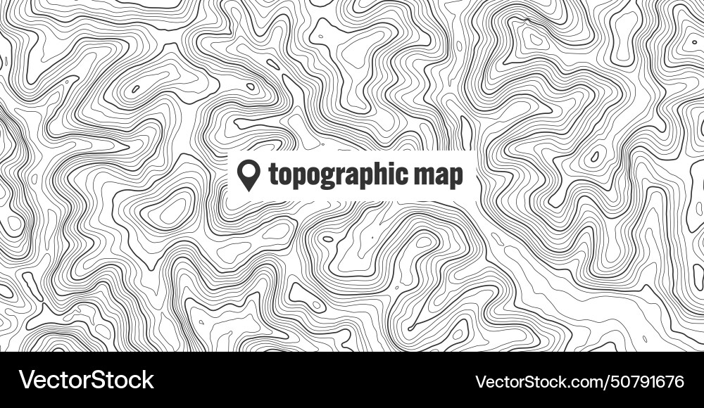 Topographic map with contour lines geographic Topographic map with contour lines geographic vector image
