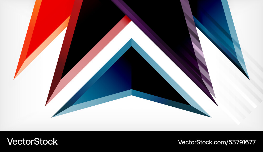 Abstract background color triangles and arrows Vector Image