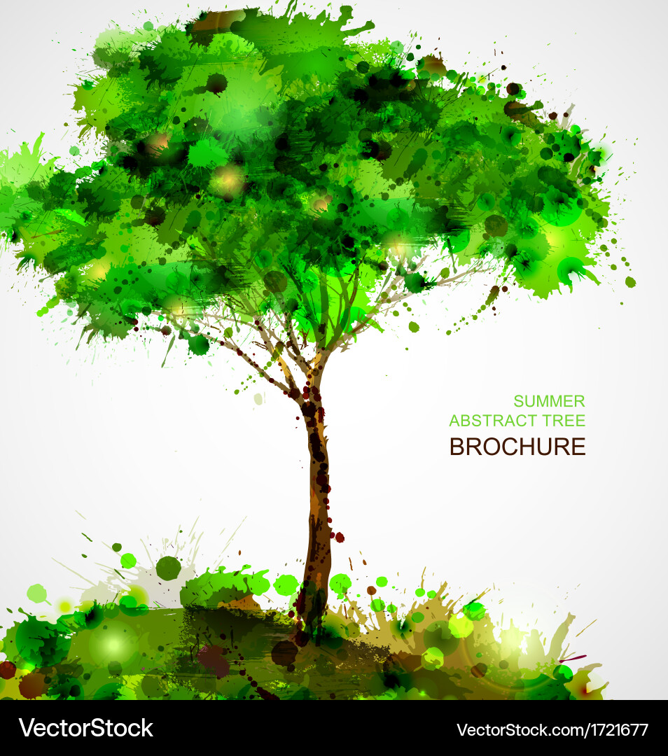 Abstract Green Tree Splash Royalty Free Vector Image