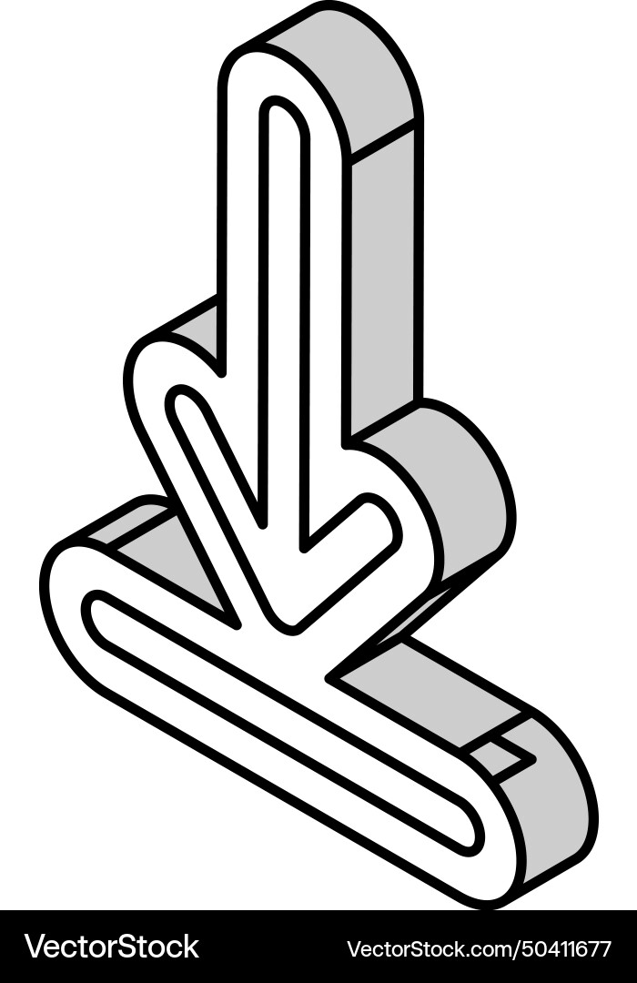 Arrow pointing loading process isometric icon Arrow pointing loading process isometric icon vector image
