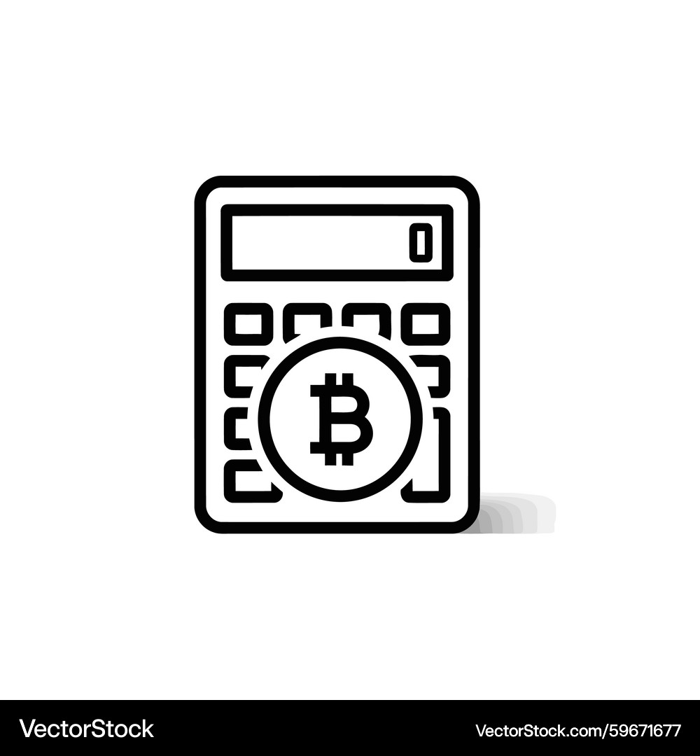 Bitcoin Calculator Icon – Royalty-Free Vector | VectorStock