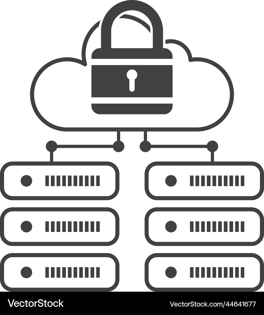 Cloud connectivity and security in minimal style Vector Image
