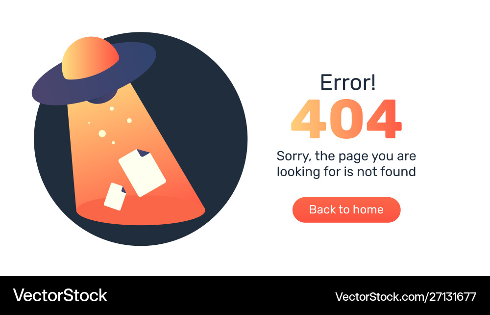 Concept 404 error web page Concept 404 error web page Vector Image