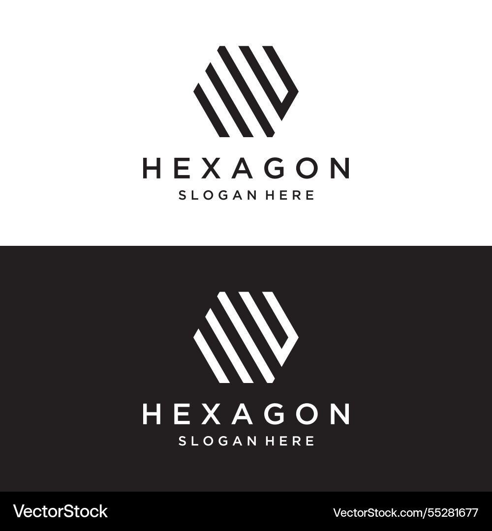 Creative and simple hexagon box or cube geometry Vector Image