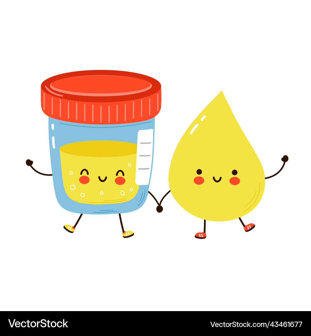 Cute funny urine analysis character hand Vector Image