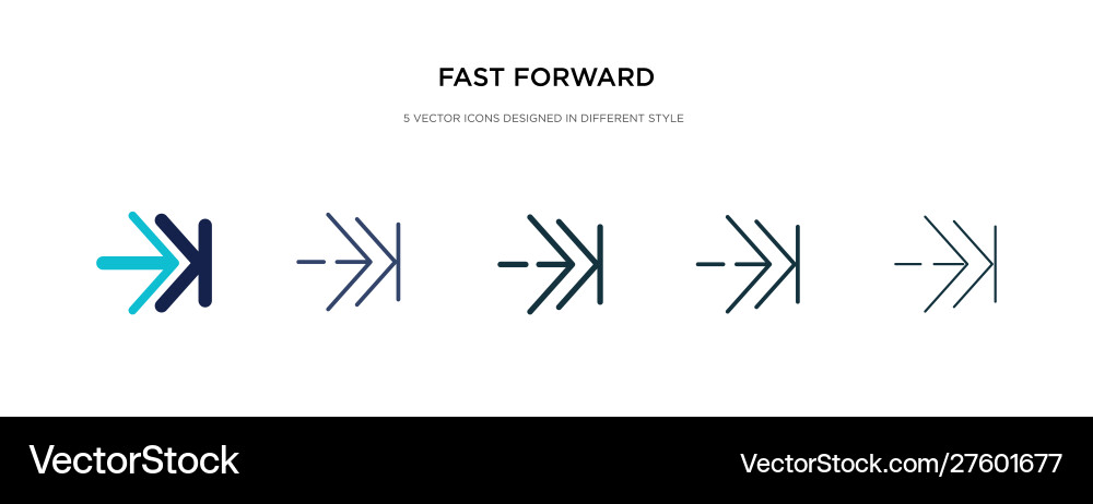 Fast forward icon in different style two colored Fast forward icon in different style two colored vector image