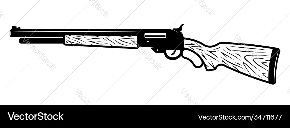 Gun rifle in monochrome style Royalty Free Vector Image