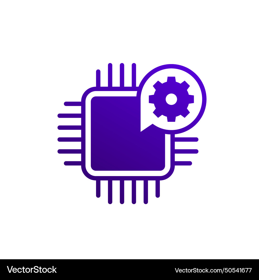 Hardware optimization microchip icon on white vector image
