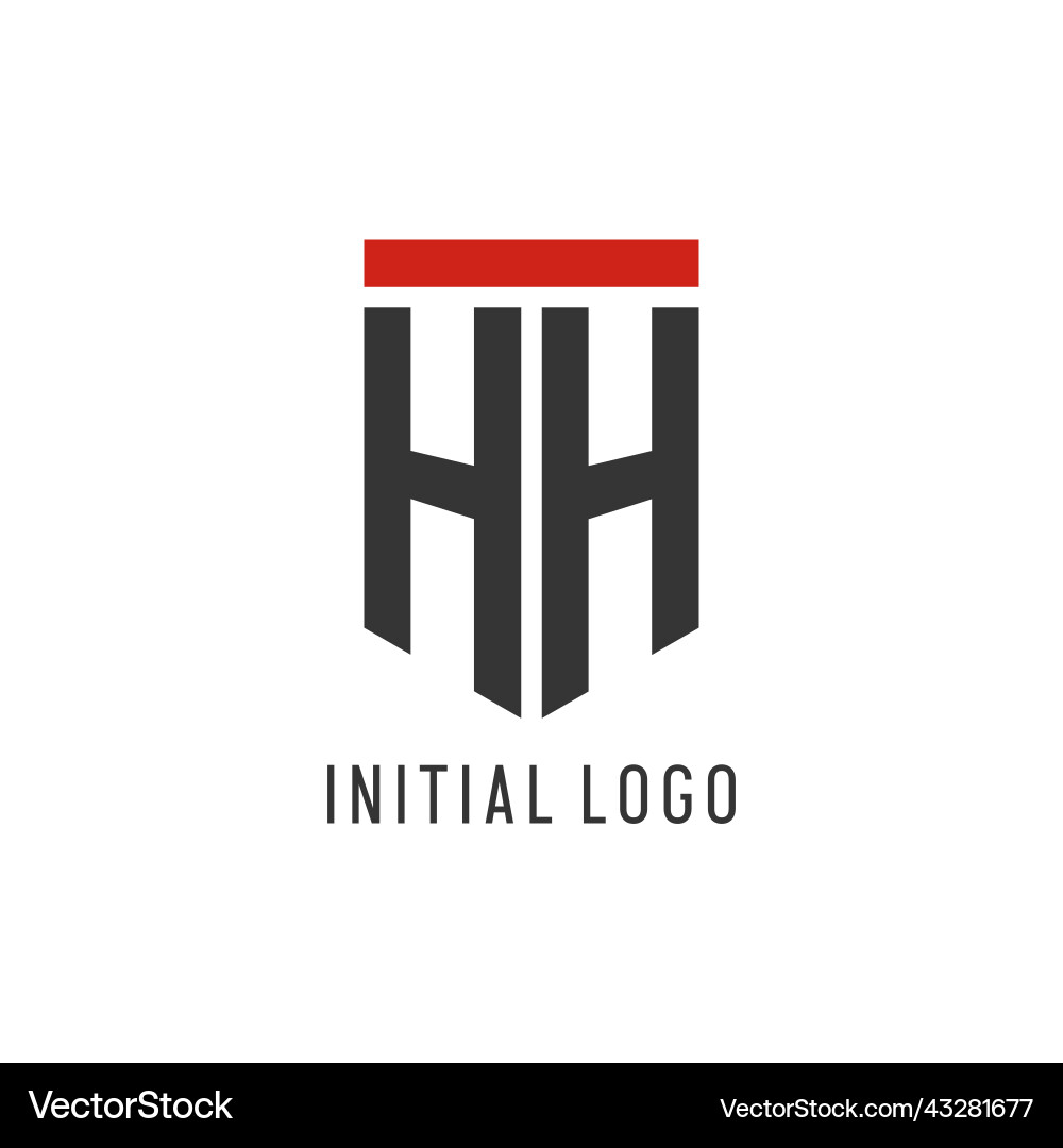 Hh initial esport logo with simple shield design Hh initial esport logo with simple shield design Vector Image