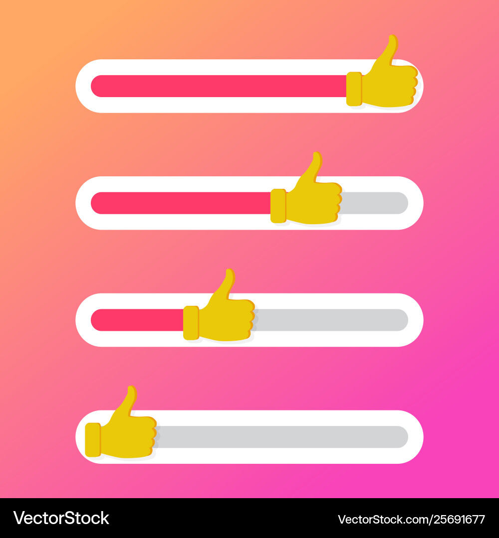 Indicator like slide for social network sliding Indicator like slide for social network sliding vector image
