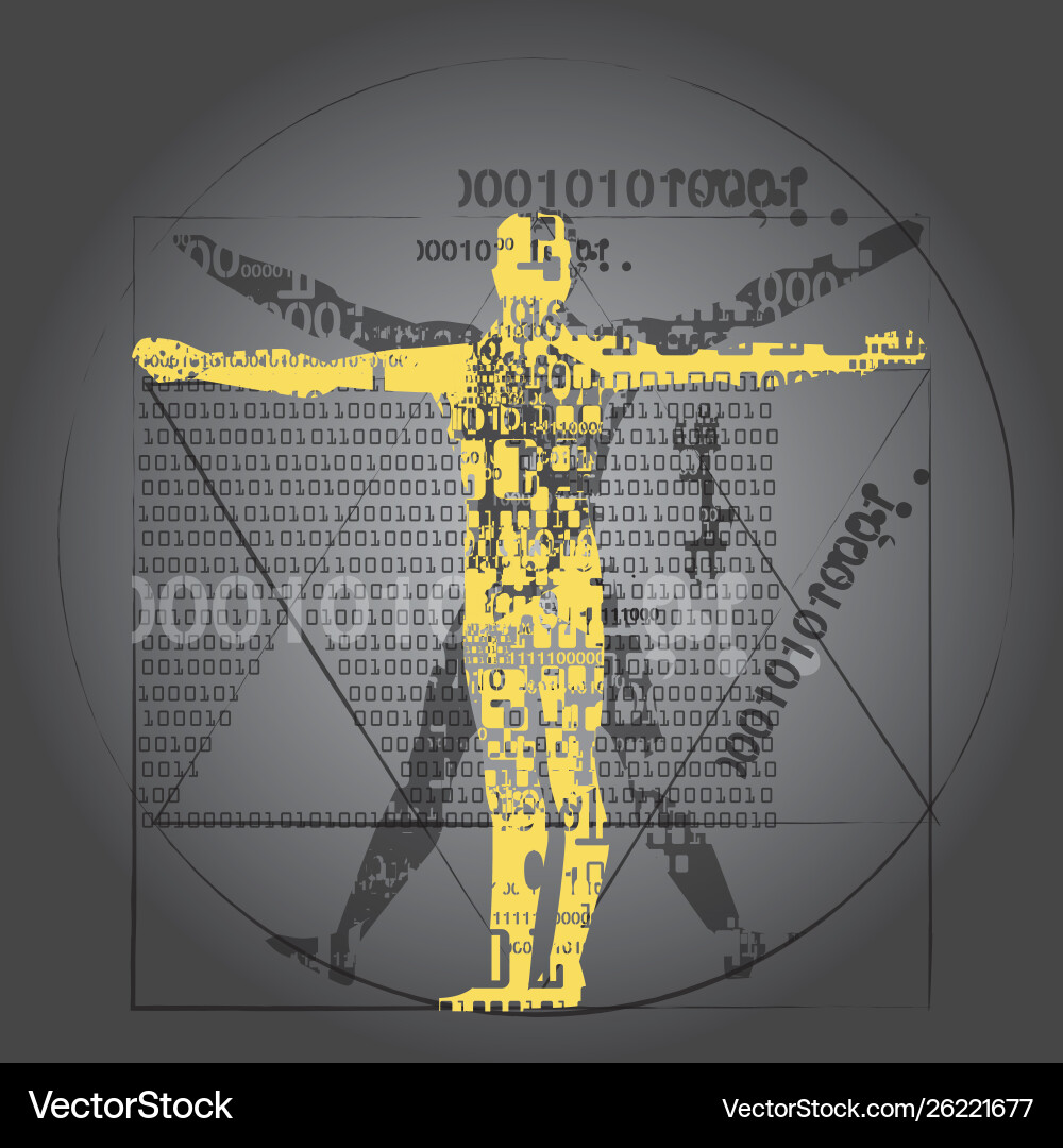 Itruvian man computer age Itruvian man computer age vector image