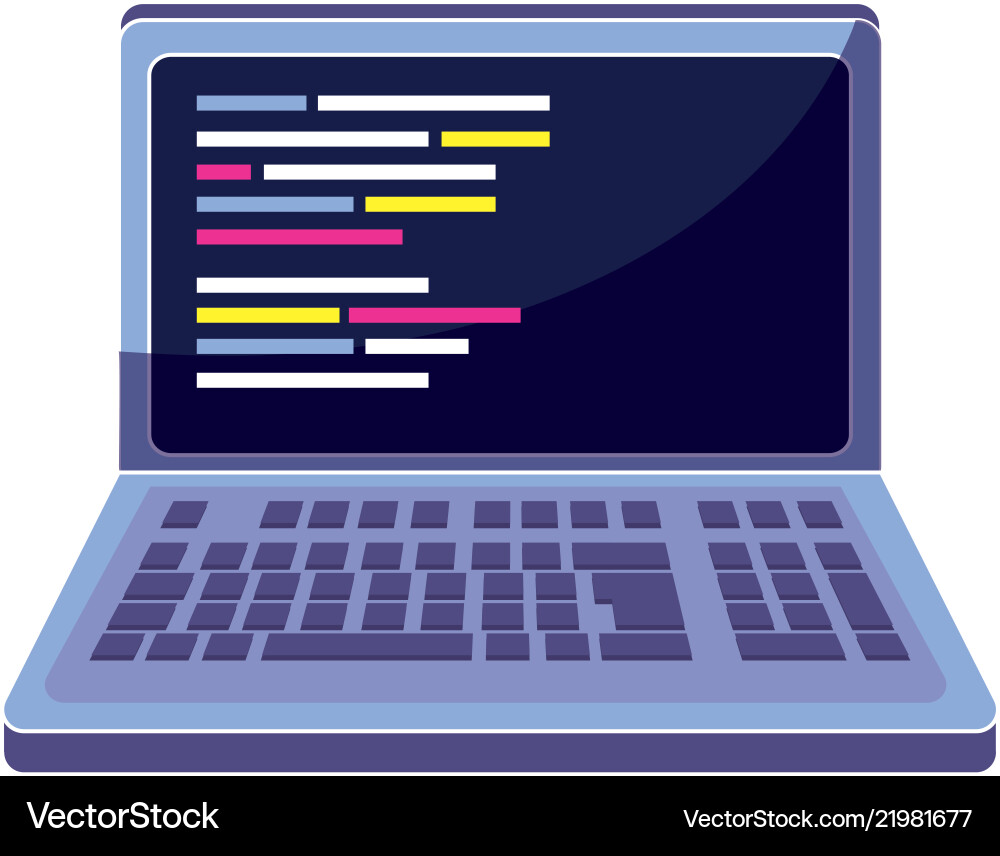 Laptop Programmiercode Webtechnologie Laptop Programmiercode Webtechnologie vektorbild