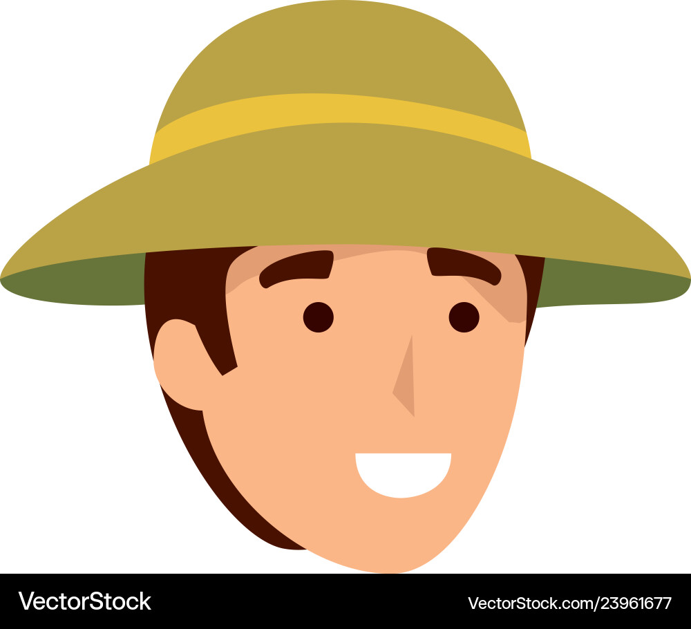 Man worker of zoo head character vector image