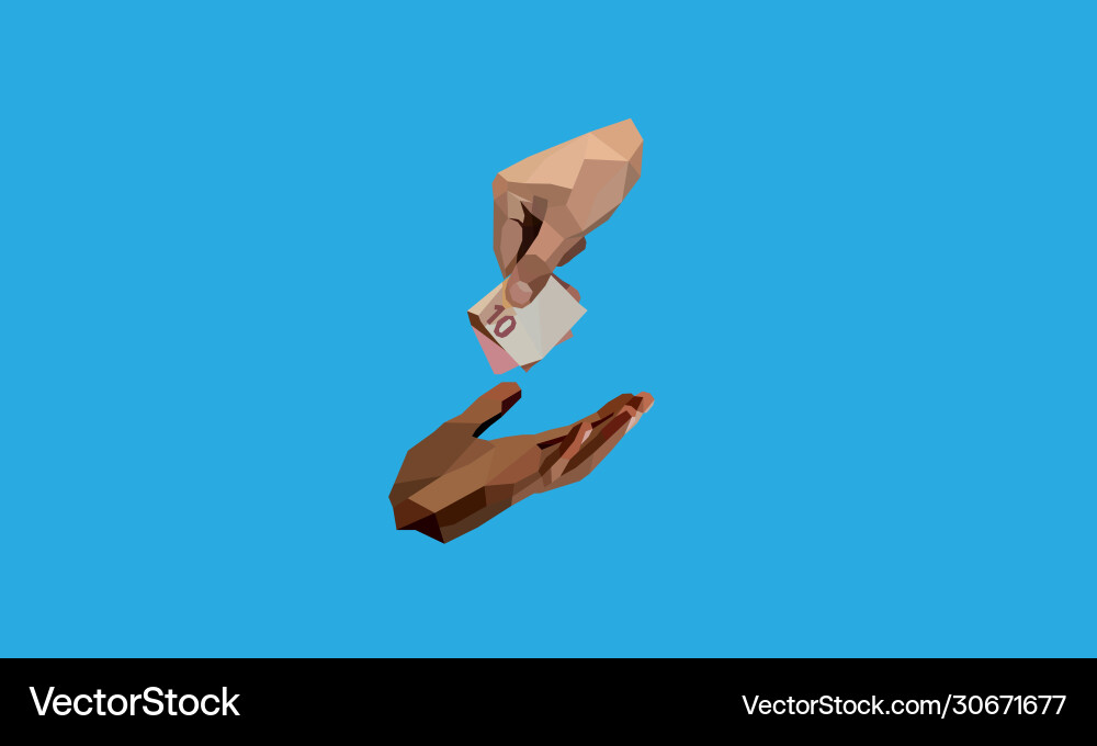 Money donate low poly Money donate low poly vector image