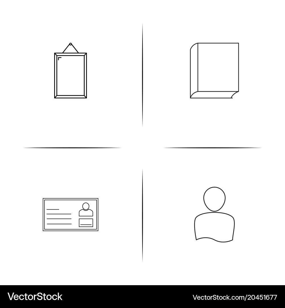Office simple linear icon setsimple outline icons vector image