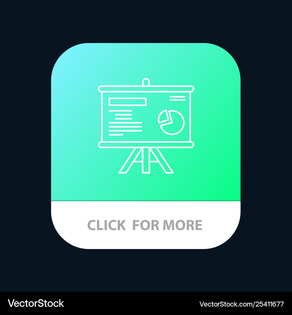 Presentation board projector graph mobile app Presentation board projector graph mobile app vector image