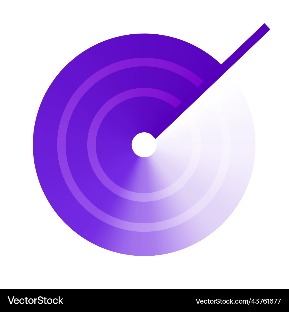 Radar scan violet gradient icon radiolocation Radar scan violet gradient icon radiolocation vector image
