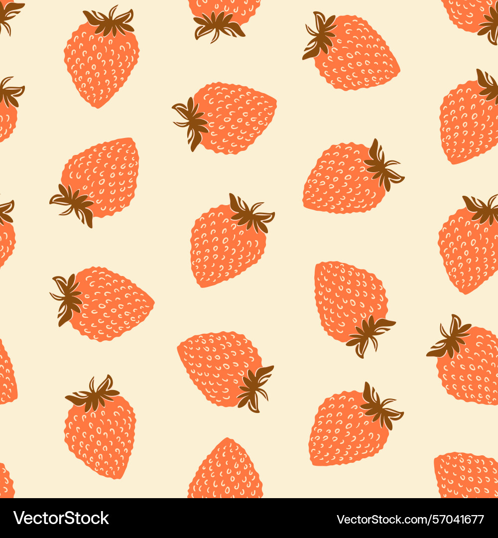 Seamless pattern with strawberry on color Seamless pattern with strawberry on color Vector Image