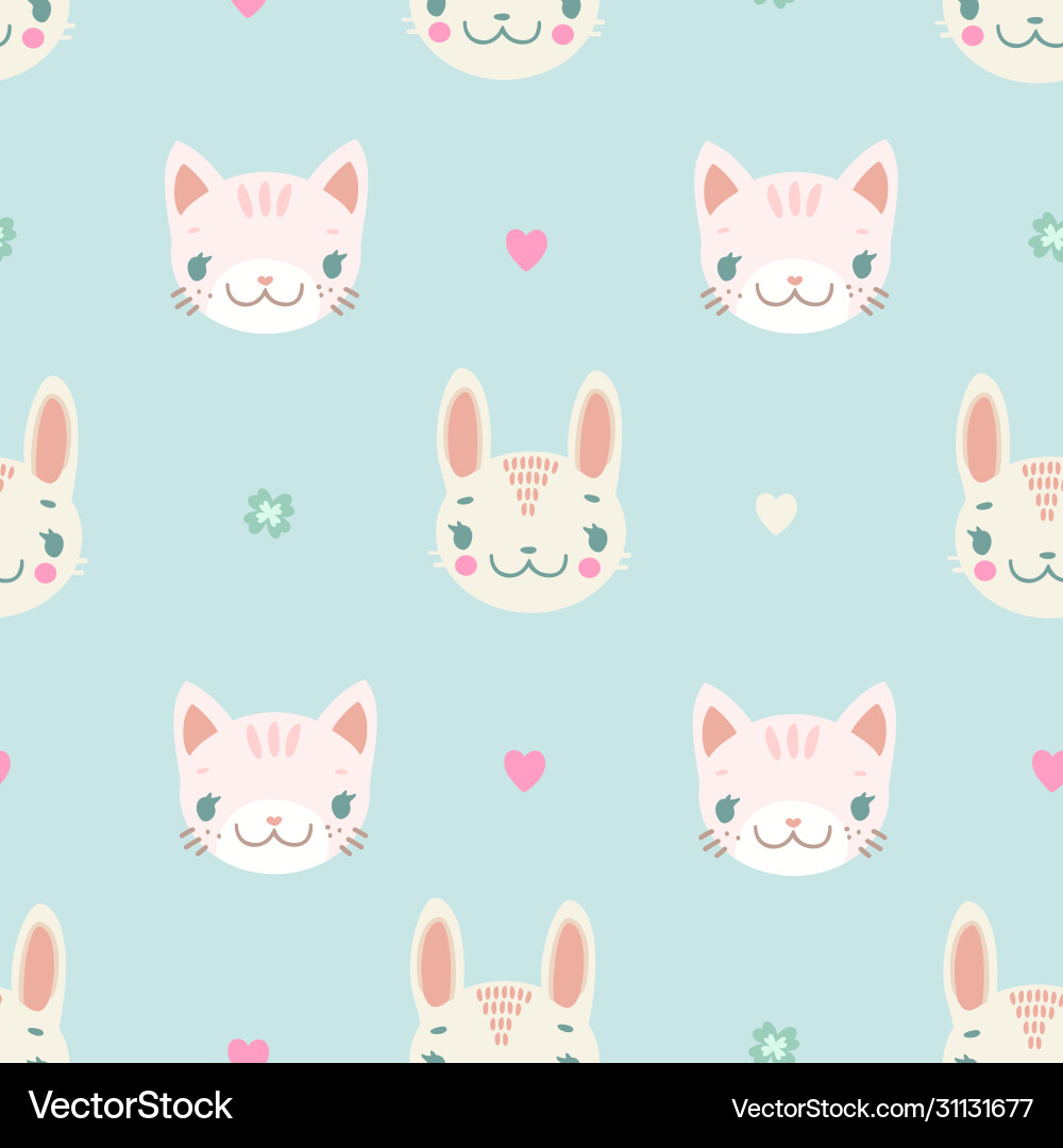 Simple childish seamless pattern with smiling vector image