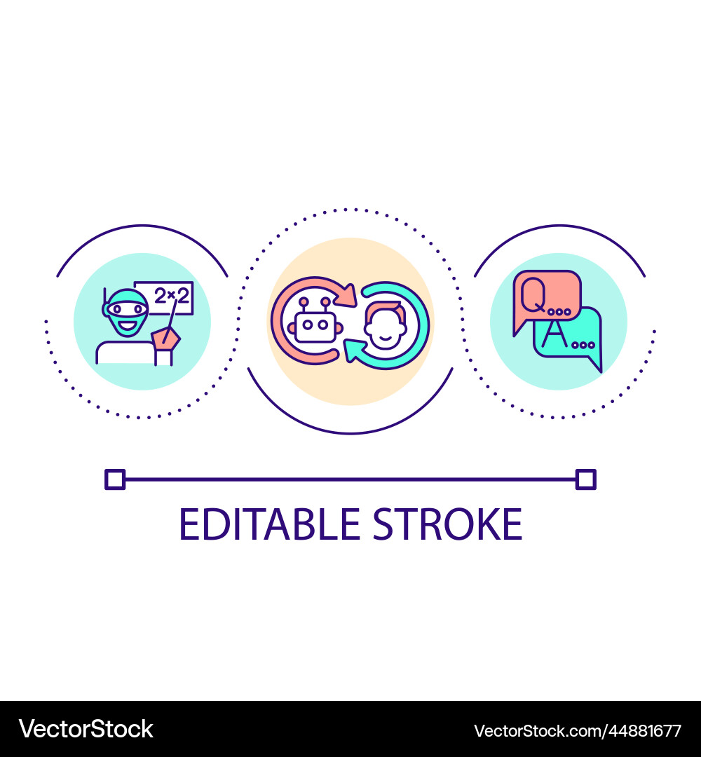 Teaching machine loop concept icon Teaching machine loop concept icon vector image