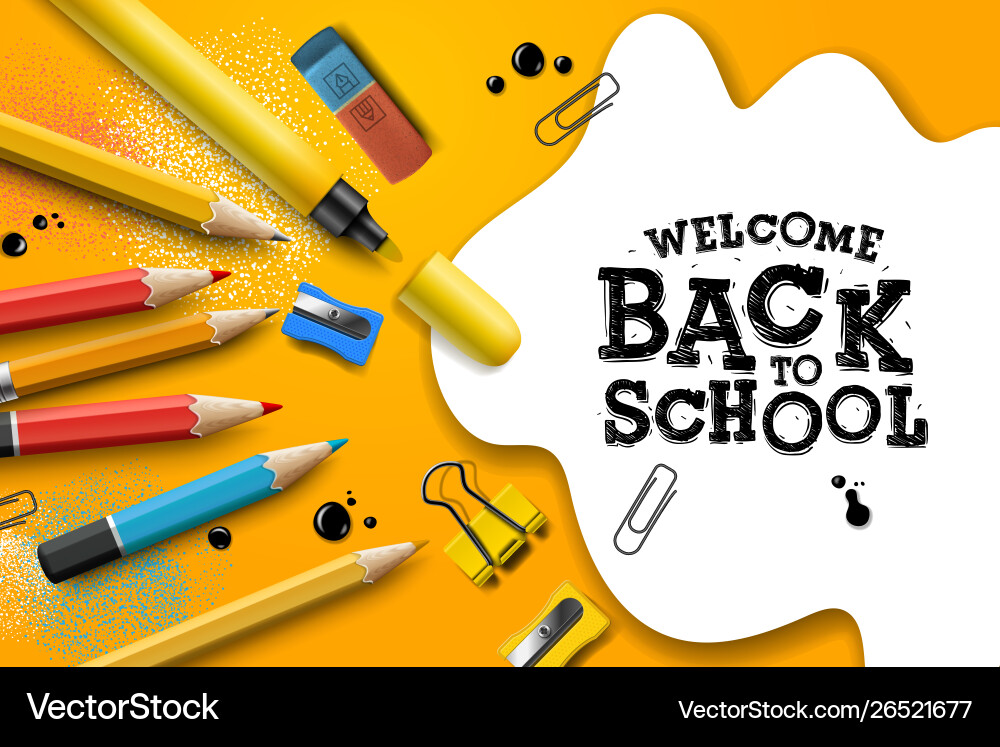Welcome back to school poster and banner Welcome back to school poster and banner vector image