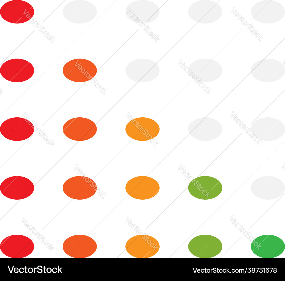5-step simple progress level indicator with color 5-step simple progress level indicator with color vector image
