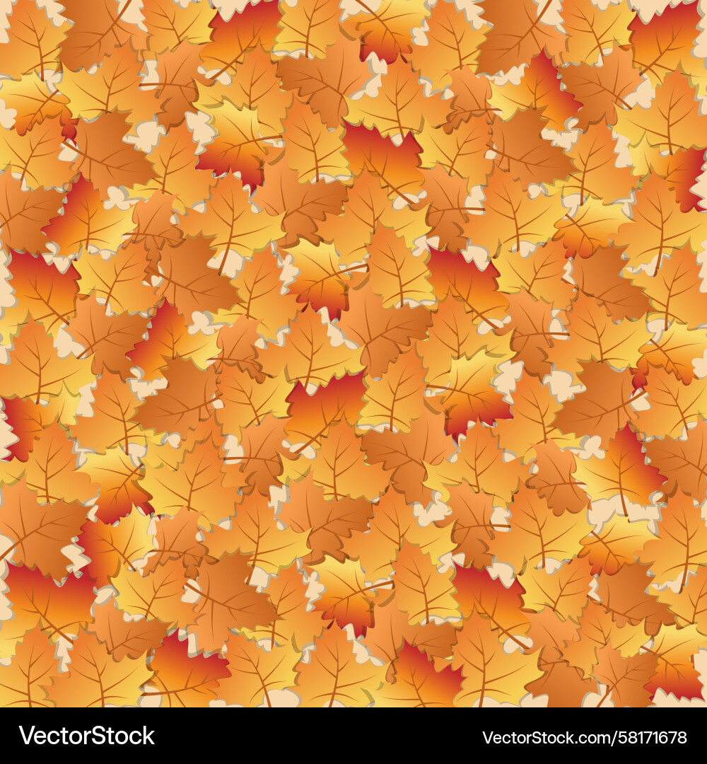 Autumn Leaf Pattern - Text Overlay Vector Image