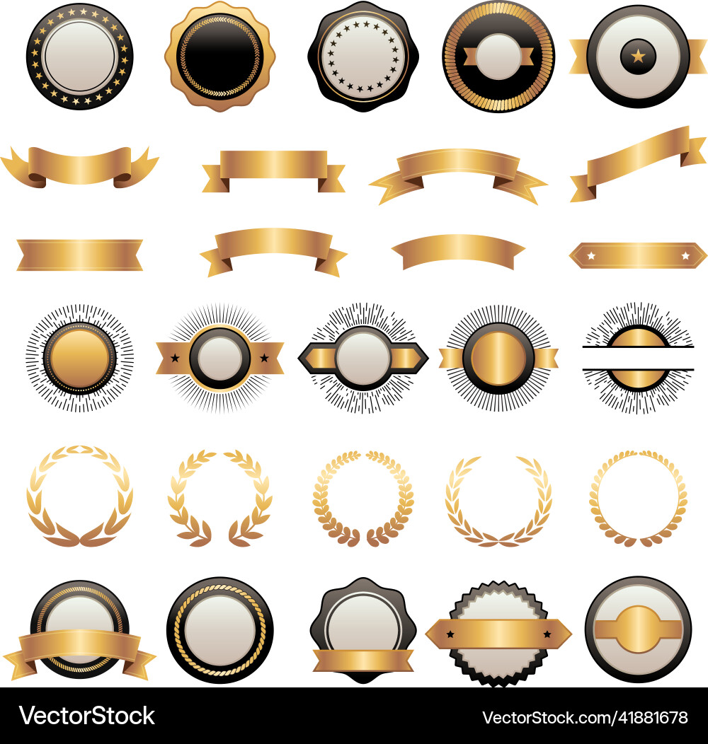 Badges kit premium logotypes collection shields Badges kit premium logotypes collection shields vector image