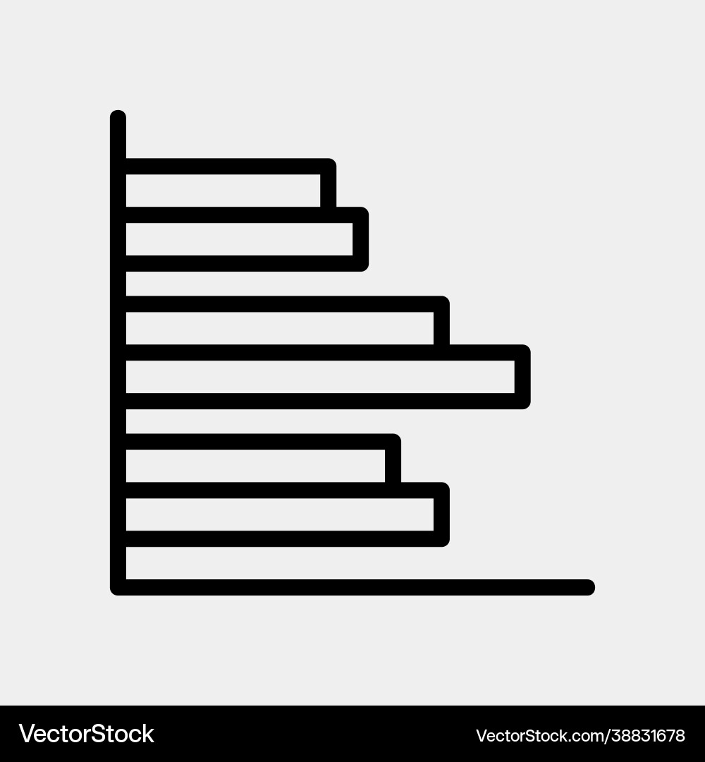 Bar chart icon in line style for any projects Bar chart icon in line style for any projects vector image