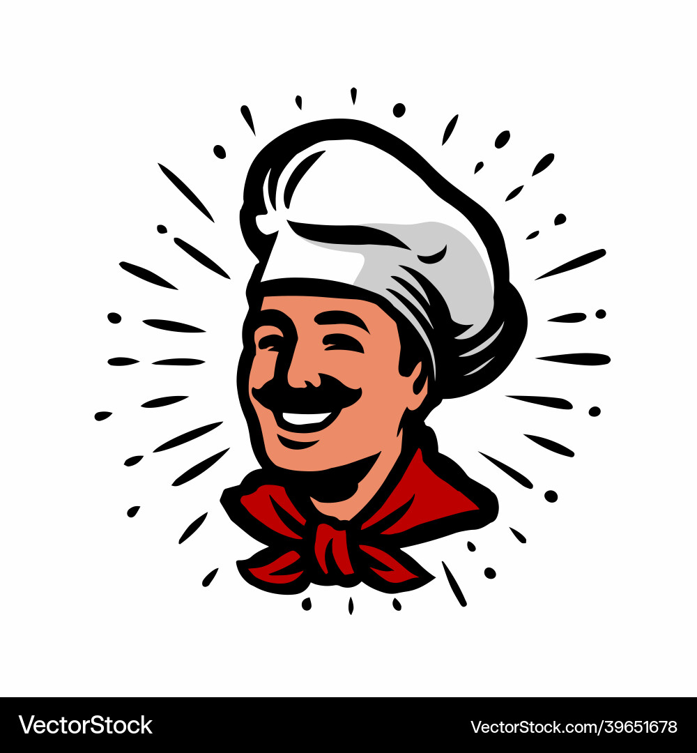 Chef portrait with hat design element Chef portrait with hat design element vector image