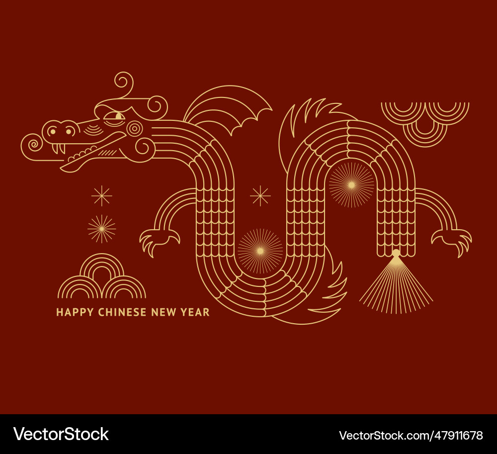 Chinese happy new year 2024 of the dragon Chinese happy new year 2024 of the dragon vector image