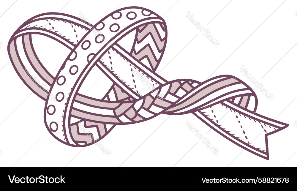 Complex Ribbon Loop with Textured Dots Vector Image