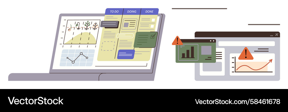 Data Analytics & Project Management Overview Vector Image