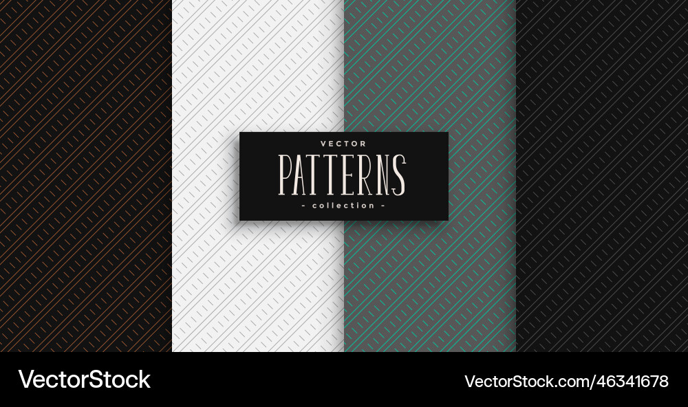 Diagonal lines geometric pattern set Vector Image