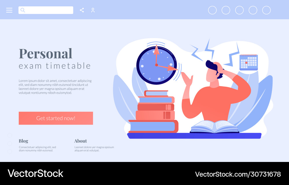 Exams and tests concept landing page Exams and tests concept landing page vector image