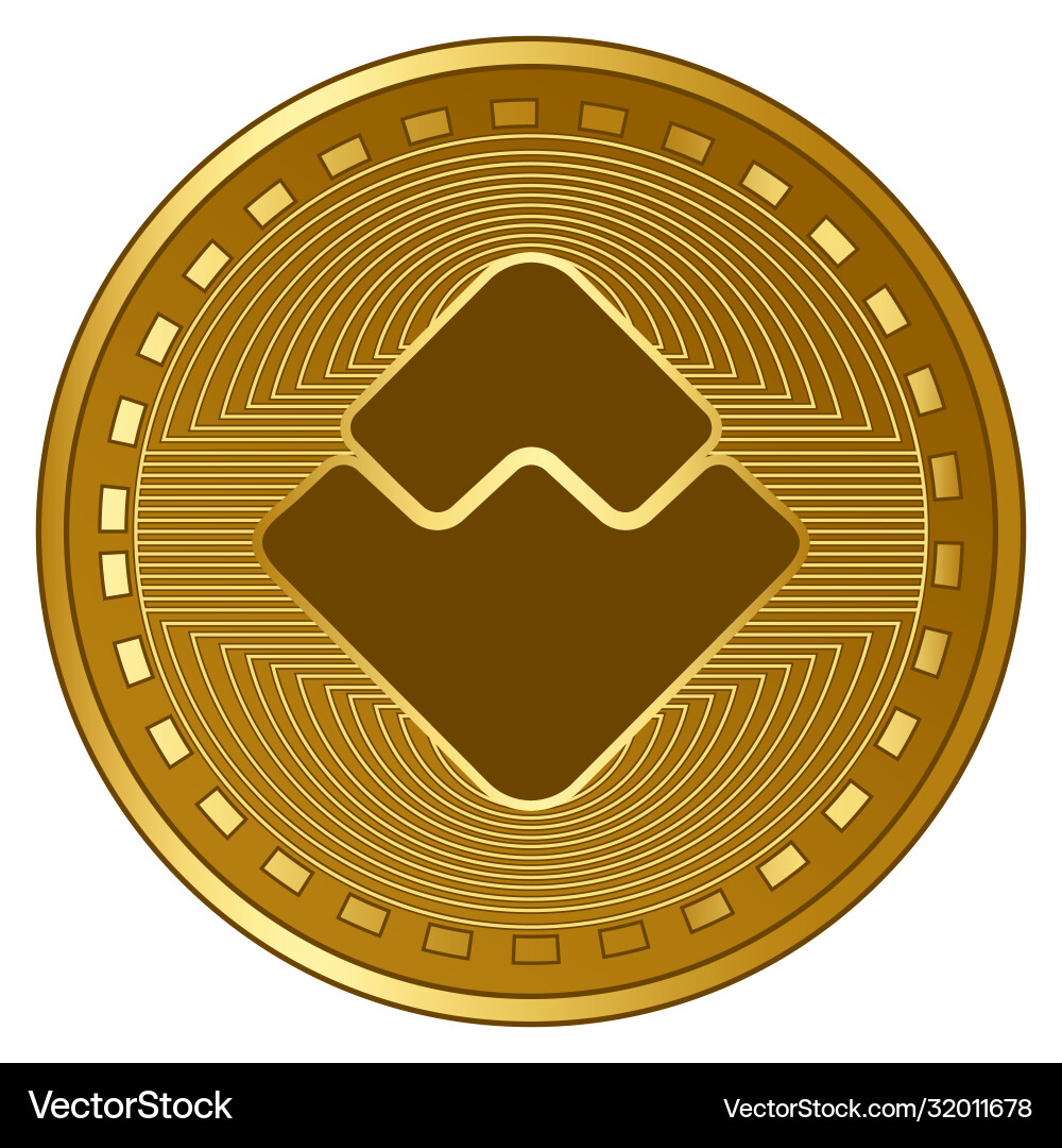Gold futuristic waves cryptocurrency coin – Royalty-Free Vector |  VectorStock