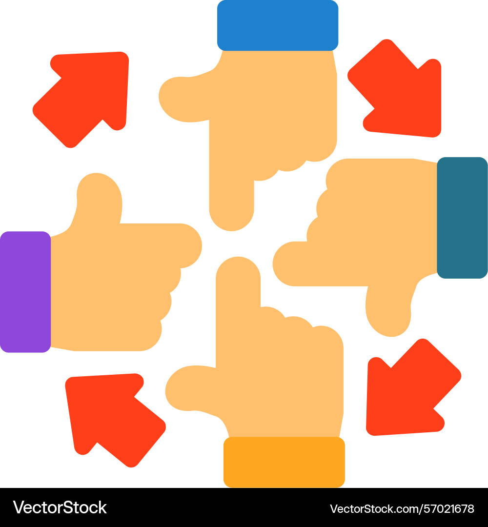 Group of people with hands in a circle for unity vector image