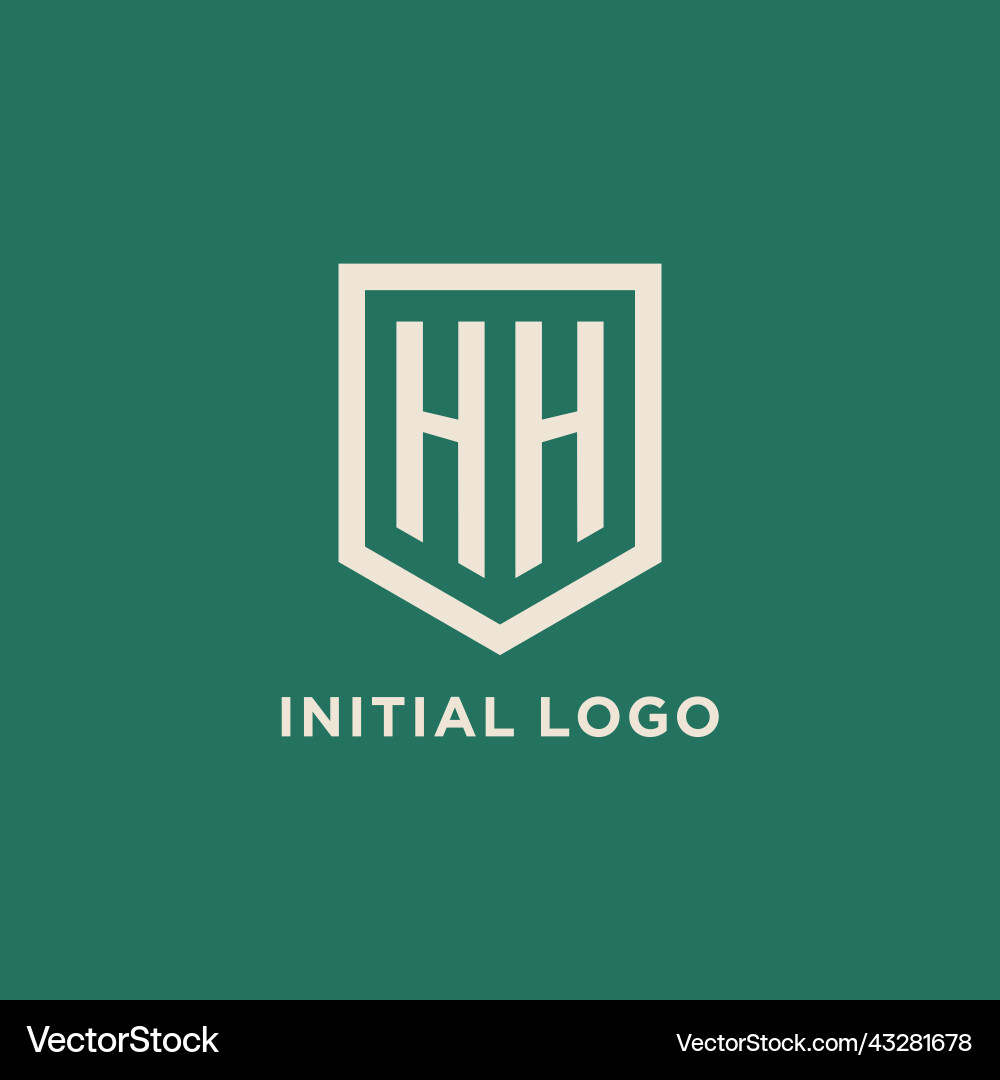 HH Initial Shield Logo vector image
