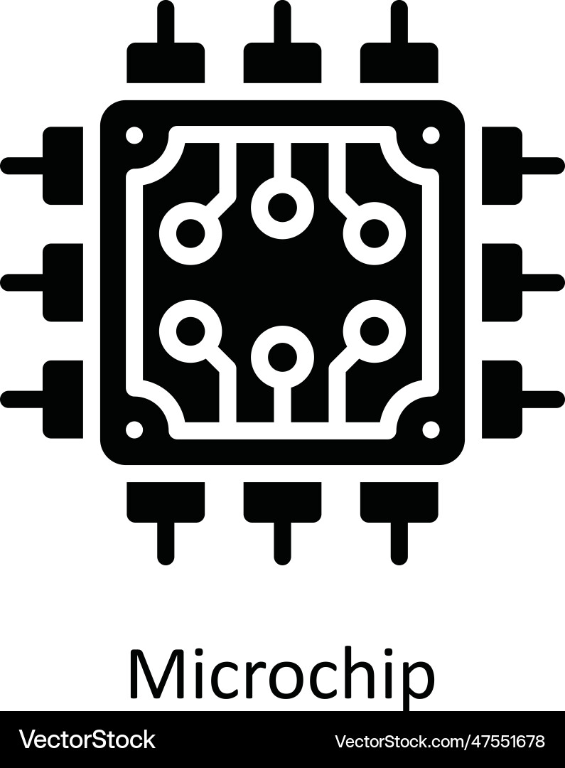 Microchip solid icon design vector image