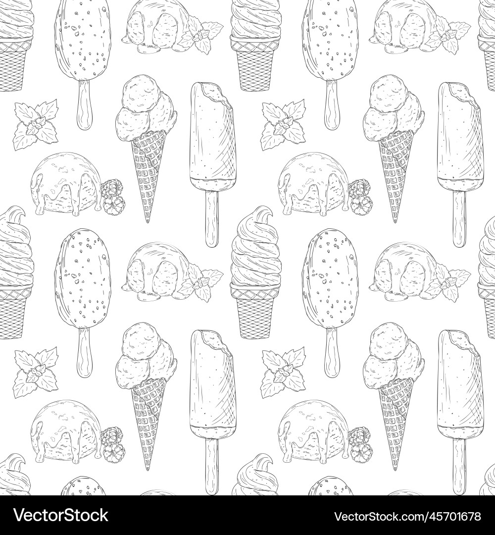 Seamless pattern with hand drawn outline Seamless pattern with hand drawn outline vector image