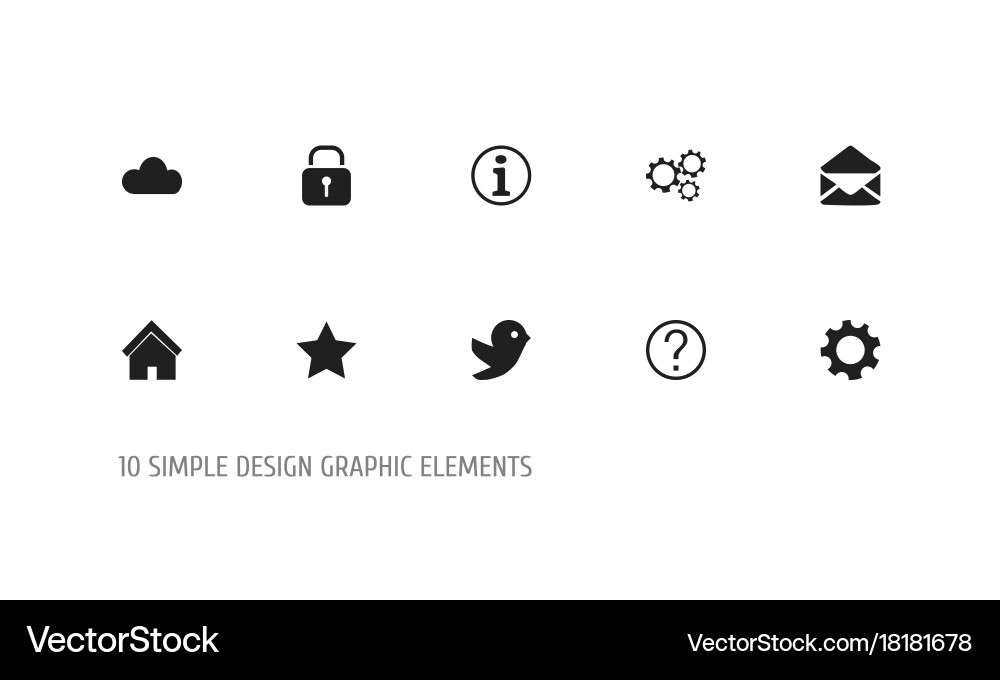 Set of 10 editable web icons includes symbols vector image