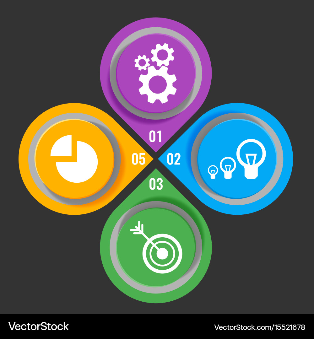 Set of icons in buttons with mechanical gears vector image