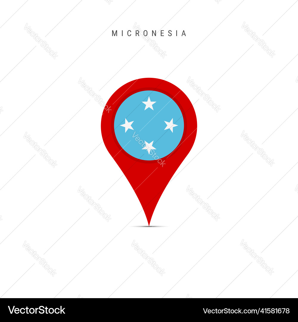 Teardrop map marker with flag of micronesia flat Teardrop map marker with flag of micronesia flat vector image
