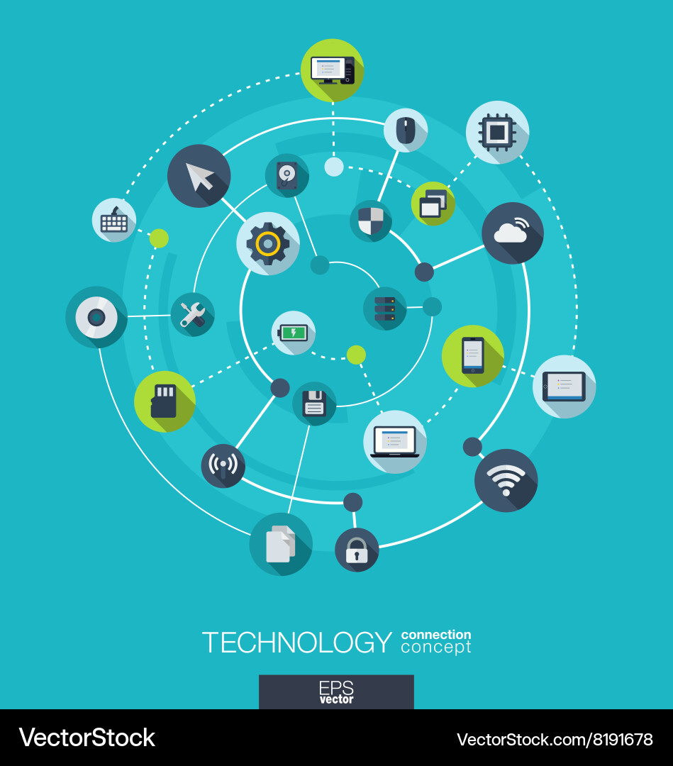 Technology Connection Network Abstract vector image