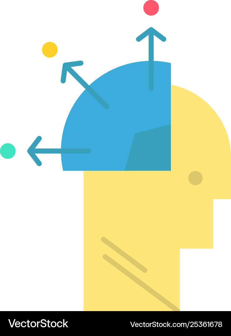 User man mind programming art flat color icon User man mind programming art flat color icon vector image