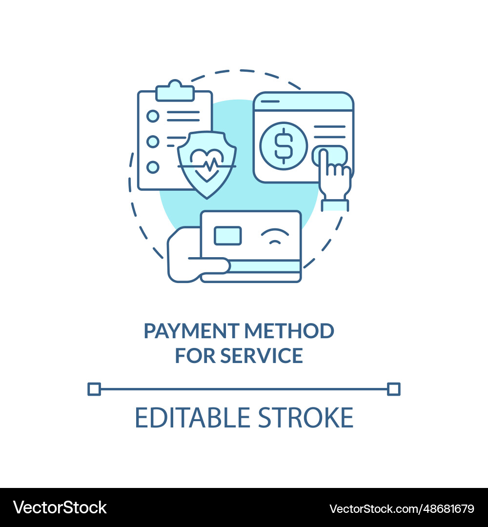 2d payment method for service linear icon concept vector image