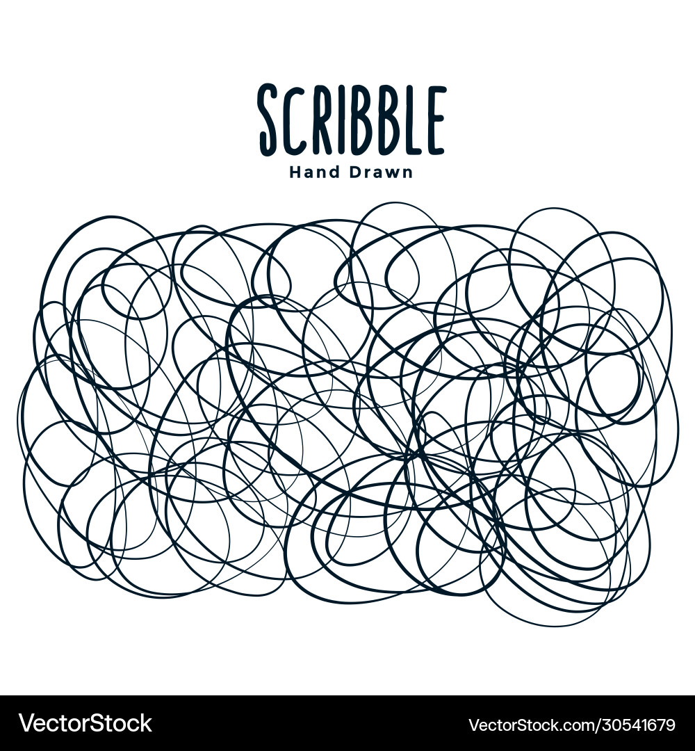 Abstract hand drawn scribble mess in circular Vector Image