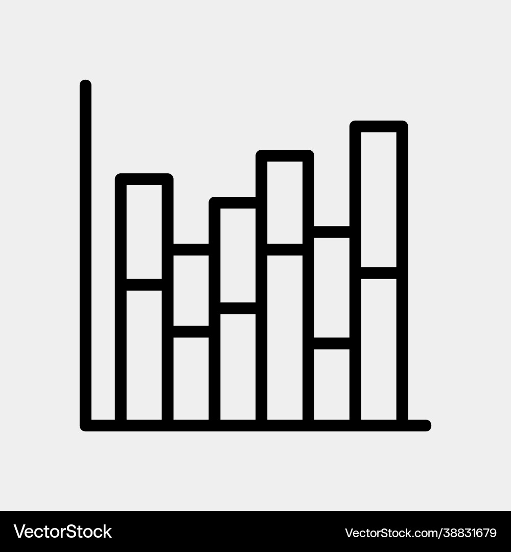 Bar chart icon in line style for any projects Bar chart icon in line style for any projects vector image