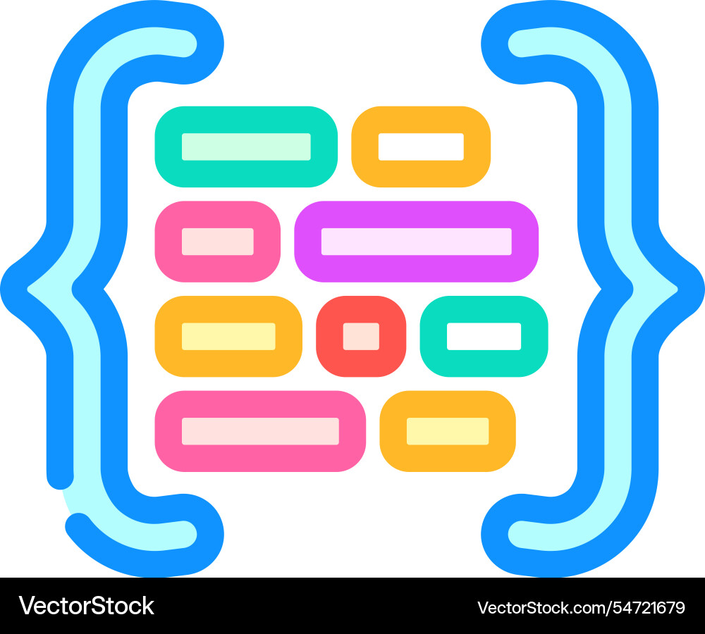 Code Klammern mit Buchstaben nlp Farbsymbol Code Klammern mit Buchstaben nlp Farbsymbol vektorbild