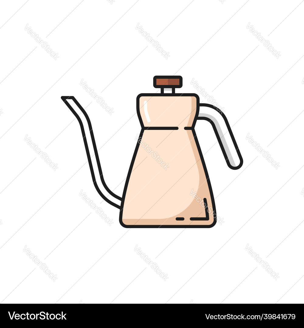 Coffee drip kettle with long nose isolated icon Vector Image